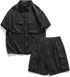 メンズ セットアップ Lサイズ カジュアル 5分袖 短パン 薄手 夏服 上質