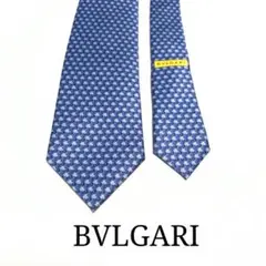 ☆美品☆BVLGARI 総柄 ネクタイ(ブルー/青色)