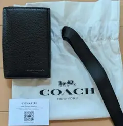 【COACH☆未使用】名刺入れ　ビジネス カードケース ブラック レザー