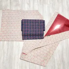 【B180】洗える着物 小紋 袷 ピンク水色 単品 着付練習や初心者・アレンジに