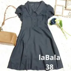 ✨美品✨♥三陽商会 laBala♥襟付き ワンピース（M）ダークネイビー