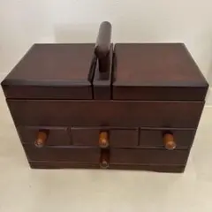 アンティーク レトロ 木製 ソーイングボックス 裁縫箱 G-Wood