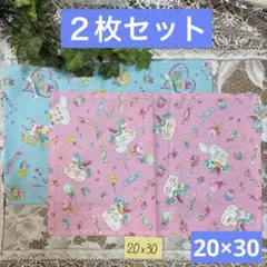 ２枚組★小さめランチョンマット★給食ナフキン★ユニコーンA
