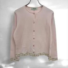 B1》pierre cardin ピエールカルダン　ピンク 長袖カーディガン M