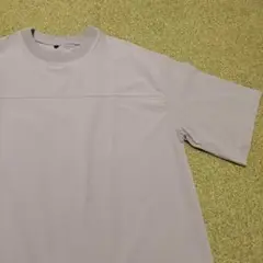 切り替えナイロンTシャツ　グレー　襟リブ