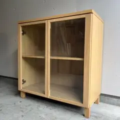 美品・廃盤希少★無印 オーク材キャビネット・ガラス扉