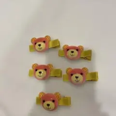 クマの顔 ヘアピン 5個セット　　5センチほど　え