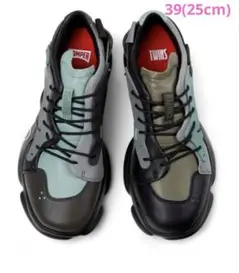 【新品】CAMPER TWINS レザースニーカーKARST 25cmグリーン系