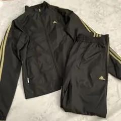 美品 adidas アディダス ジャージ セットアップ M 黒 金