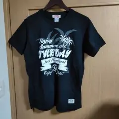 THE DAY ブラック プリント Tシャツ