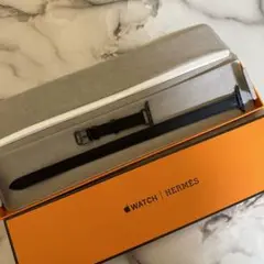 AppleWatch HERMESレザーベルトブラックドゥブルトゥールストラップ