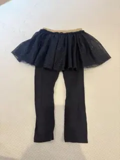 プチバトー　　チュールラメスカート付きレギンス　95cm