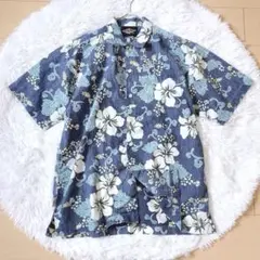 Bear ベアー⭕️美品　半袖シャツ　アロハシャツ　青　ヴィンテージ　サーフ　M