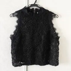 ZARA ザラ ☆ 総レーストップス ノースリーブ Ｌサイズ