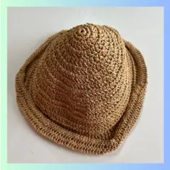 新品　キッズ　麦わら帽子　とんがり帽子　無地　日本製　ハンドメイド