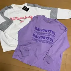 新品あり！GUキッズトレーナー、長袖カットソー 2点セットSサイズ140春服