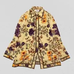 CASTLEBERRY♡ボタニカルシャツブラウス　シルク混　日本製　9AR