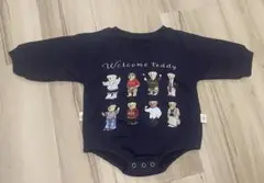 テディベアロンパース ネイビー トレーナー　カバーオール