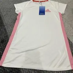 adidas DRY PLUS スポーツウェア ホワイト/ピンク Lサイズ