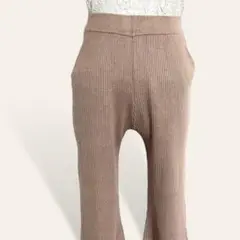 ❤️人気 リップサービス ベージュ リブニット クロップド フレアパンツ S