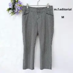 美品★m.f.editorial ギンガムチェック クロップドパンツ M 薄手