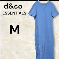 レア✨d&co ESSENTIALS 半袖ロングワンピース M ブルー