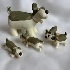 犬　親子　置物