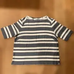 Mixing Blue ストライプ 半袖Tシャツ