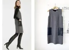 MAX MARA マックスマーラ 白タグ ツィード レザー ワンピース