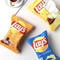アメリカン　ティッシュケース　Lay's yellowカラーカラフル