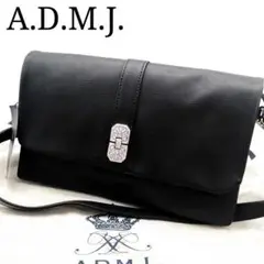 【タグ付き未使用】A.D.M.J. ショルダーバッグ スワロフスキー ブラック