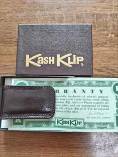 【レザー マネークリップ】財布 KASH KLIP ブラウン/茶色 新品未使用