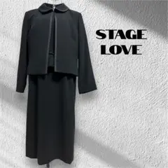 美品 ブラックフォーマル 喪服 ワンピーススーツ ステージラブ15号大きいサイズ