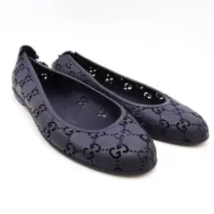 《一点物》GUCCI ラバーシューズ GG柄 サンダル ネイビー 23.0cm