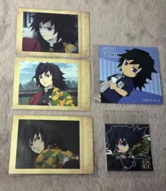 【美品まとめ売り】冨岡義勇　ぱしゃこれ　ウエハースシール　マグネット　5点セット