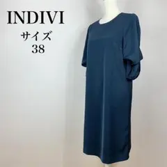 INDIVI インディヴィ ワンピース ネイビー Mサイズ
