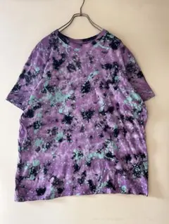 No.4571 US古着タイダイTシャツ 紫×グリーン ユニセックス ゆるダボ