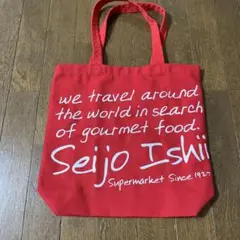 Seijo Ishii ロゴ入りトート　エコバッグ　赤