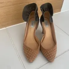 Laula スタッズフリルパンプス　バイカラー36