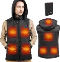 DUKUSEEK ヒーターベスト バッテリー付 超軽量 5段階調温 男女兼用