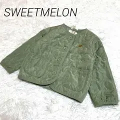 SWEETMELONキルティングオリーブグリーンジャンパー　子供95 ポケット