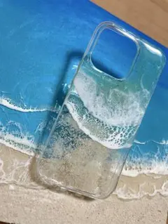 iPhone15pro ケース オーシャンアート　スマホケース　海　レジンアート