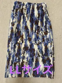 しまむら　総柄プリーツタイトスカート 裏地つき　LL