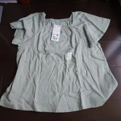 ギャザーフレアスリーブTシャツ　160 新品未使用タグ付き
