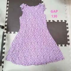 【美品】GAP 花柄ノースリーブワンピース 130 紫
