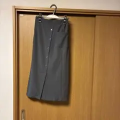 グレー ボタン付きスカート Mサイズ DRESKIP