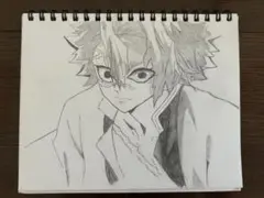 鬼滅の刃 不死川実弥 手描きイラスト 自作 絵