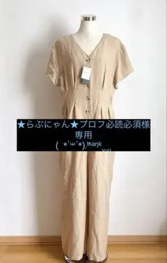 185ノーカラー オールインワン 大きいサイズ4L オーバーオール