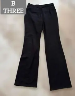 【B Three】ストレッチパンツ ブラック ウエストゴム入