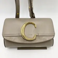 【美品】クロエ ボディバッグ C金具 ベージュ スエード レザー ゴールド金具